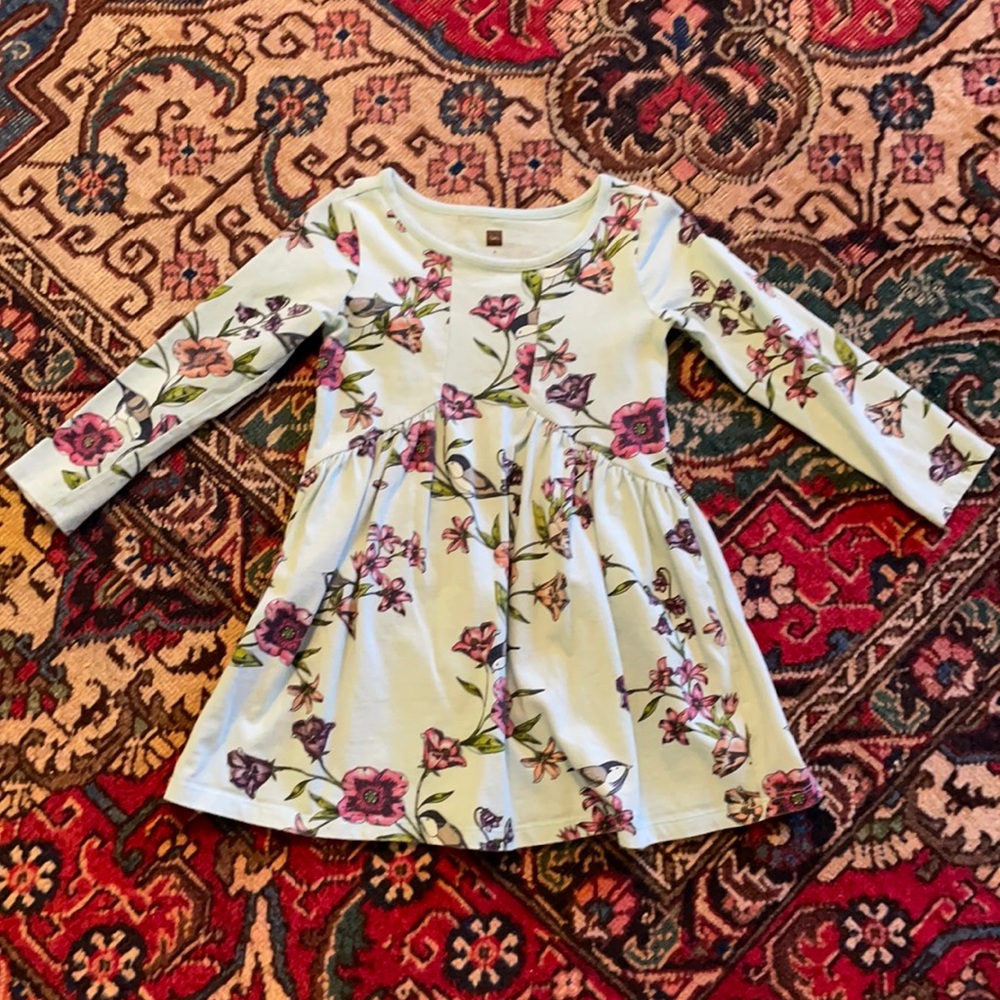 Light blue floral Tea cotton dress